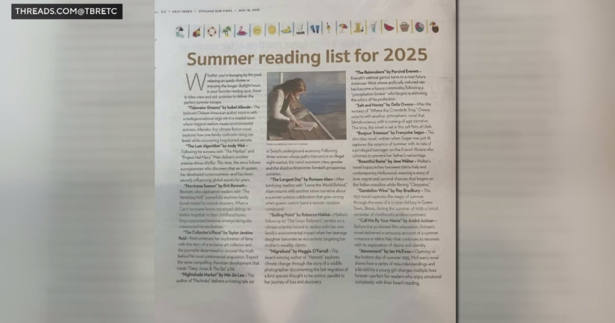 The printed summer reading list includes invented books such as The Last Algorithm by Andy Weir.